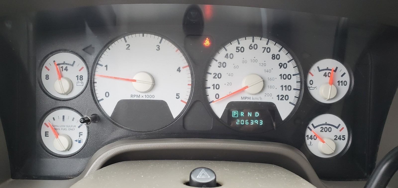 11 2011 Dodge Ram 1500 Speedometer Cluster mph w//Vehicle Info Without Long Horn